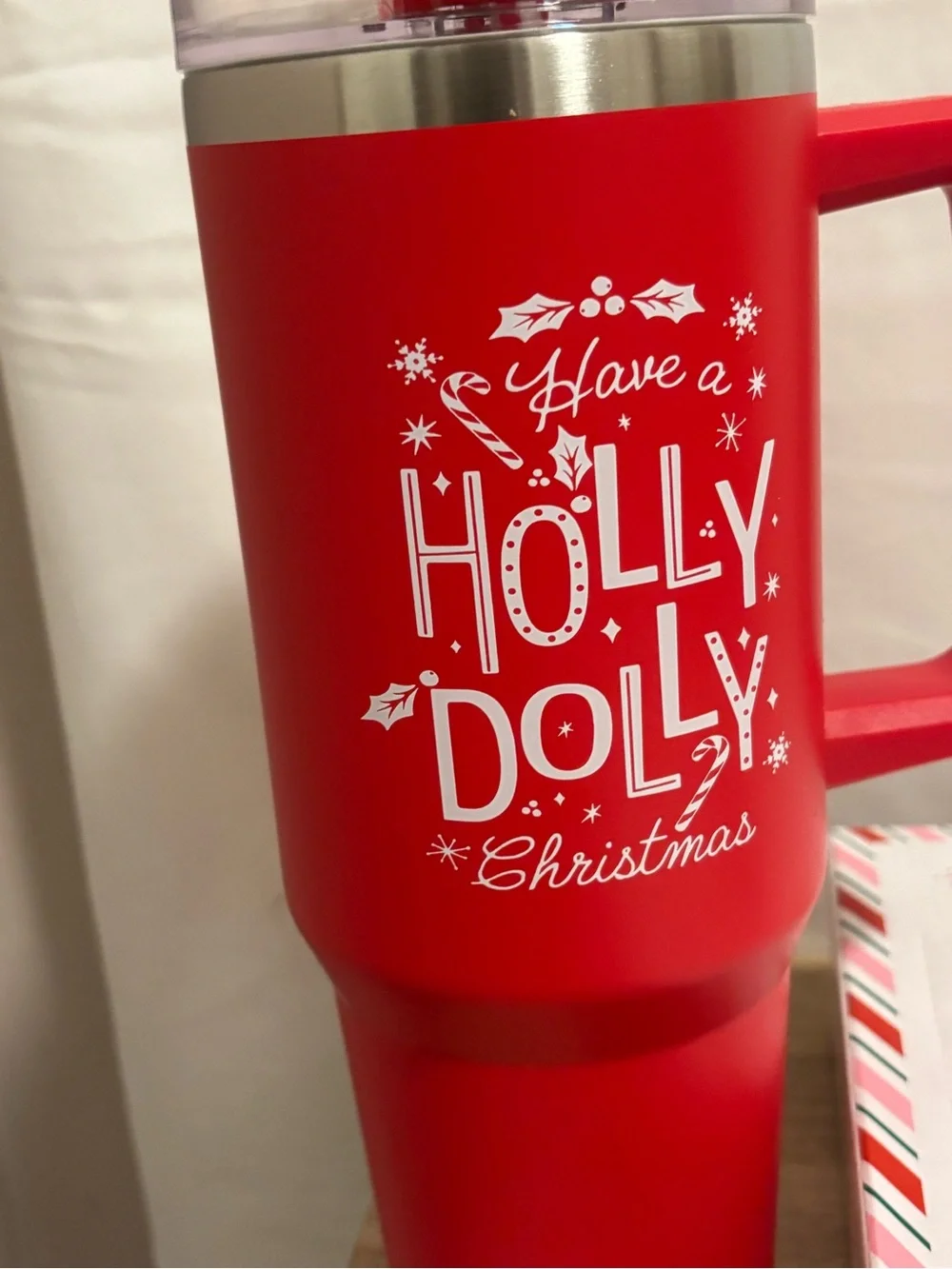 Dolly Christmas 40 oz Tumbler and Candle gift set